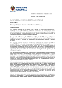 ACUERDO DE CONCEJO Nº 028-2014-MDS Surquillo, 27 de junio