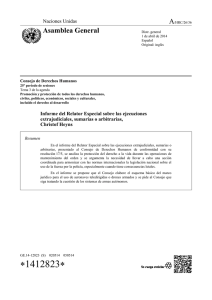 Informe del Relator Especial sobre las ejecuciones