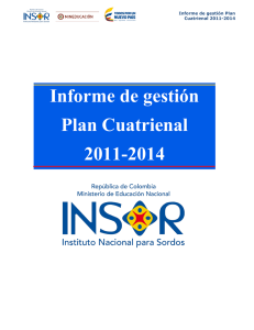Informe de gestión Plan Cuatrienal 2011-2014