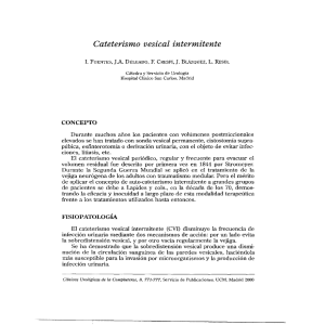 Cateterismo vesical intermitente - Revistas Científicas Complutenses