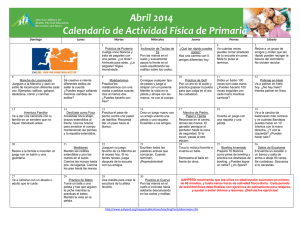 Abril 2014 Calendario de Actividad Física de Primaria