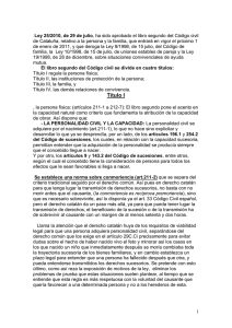 LIBRO II DEL CÓDIGO CIVIL DE CATALUÑA: PRINCIPALES