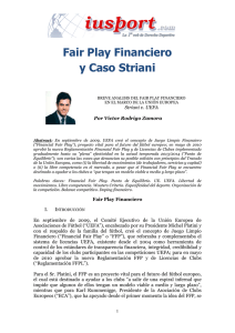 Fair Play Financiero y Caso Striani