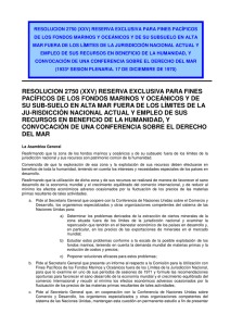 RESOLUCION 2750 (XXV) RESERVA EXCLUSIVA PARA FINES