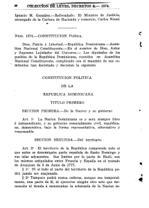 Constitución Politica del Estado Dominicano 1874