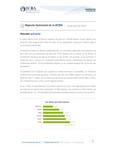 Reporte quincenal - Bolsa de Comercio de Buenos Aires