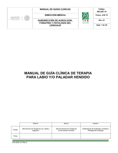 MG-SAF-16 Guía Clínica de Terapia para Labio y/o Paladar Hendido