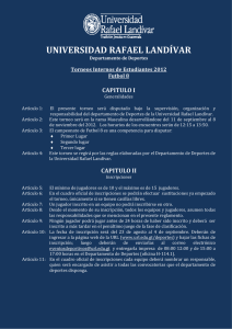 reglamento futbol 8 - Universidad Rafael Landívar