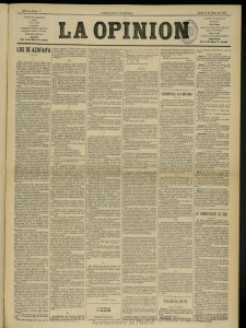 La Opinión del 3 de mayo de 1886, nº 3