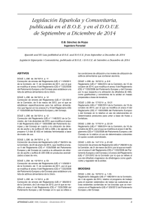 Legislación Española y Comunitaria, publicada en el BOE y
