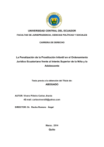 UNIVERSIDAD CENTRAL DEL ECUADOR La Penalización de la