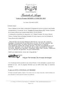 Carta explicativa - Bodegas Fernández de Arcaya