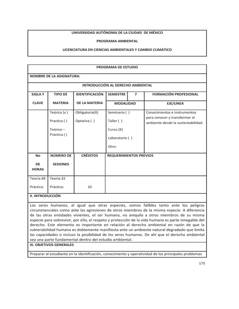 Introducción al derecho ambiental