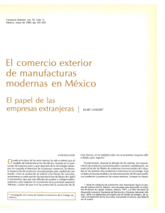 El comercio exterior de manufacturas modernas en México: el papel