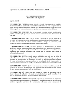 Ley General de Archivos de la República Dominicana, No. 481-08