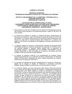 1 llamado a licitacion república argentina programa de desarrollo