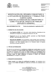 modificación del régimen comunitario a la situación de residencia y