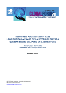 Discurso del Perú en cita OECD – París