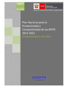 propuesta plan mype completo - Ministerio de la Producción
