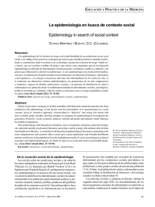 La epidemiología en busca de contexto social Epidemiology in