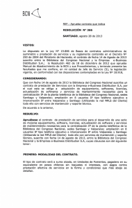 REF.: Aprueba contrato que indica SANTIAGO, agosto 28 de 2013