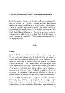 DENUNCIA. INMATRICULACIONES C&Oacute;RDOBA JUZGADO DE