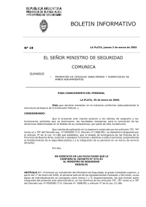 N° 19 - Ministerio de Seguridad Provincia de Buenos Aires