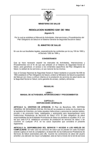 Resolución 5261 de 1994 - Ministerio de Salud y Protección Social