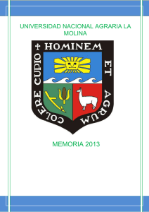 Memoria Año 2013 - Universidad Nacional Agraria La Molina