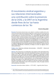 El movimiento sindical argentino y sus relaciones internacionales