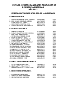 Ganadores de Concurso de Residencias Medicas 2013.
