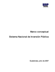 Marco conceptual Sistema Nacional de Inversión - SNIP