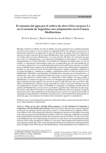 El consumo del agua por el cultivo de olivo (Olea europaea L.) en el