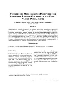 producción de microorganismos probióticos como aditivo para