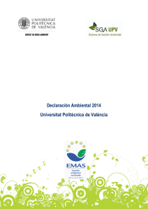 Declaración Ambiental 2014 Universitat Politècnica de València
