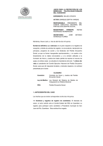 sm-jdc-275/2015 actor - Tribunal Electoral del Poder Judicial de la