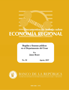 Regal&iacute;as y finanzas p&uacute;blicas en el Departamento del Cesar