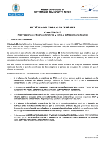 Procedimiento de Matrícula del Trabajo Fin de Máster