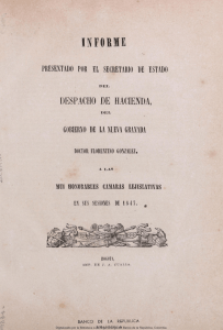 Informe del Secretario de Hacienda al Congreso Florentino González