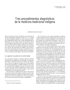 Tres procedimientos diagnósticos de la medicina tradicional indígena