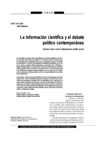 La información científica y el debate político