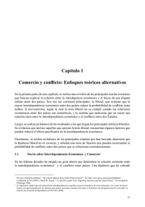 Capítulo 1 Comercio y conflicto: Enfoques teóricos alternativos