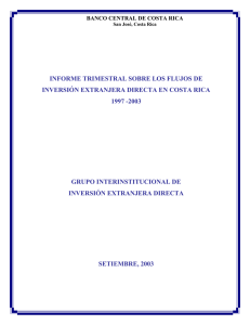 Informe sobre Inversión Extranjera Directa en Costa Rica 1997
