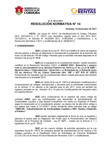 Rn Nº 14/2011 - Gobierno de la Provincia de Córdoba