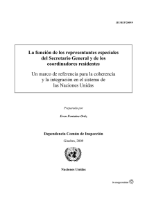 La función de los representantes especiales del Secretario General y