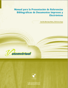 Manual para la Presentación de Referencias Bibliográficas de