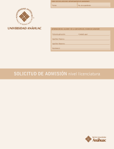 Solicitud de Admisión