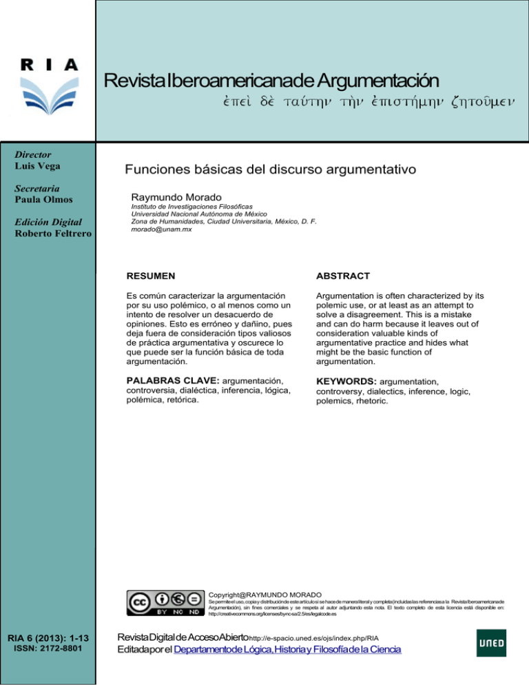 Revista Iberoamericana De Argumentación