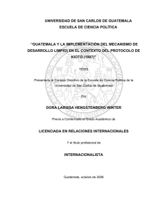 guatemala y la implementación del mecanismo de desarroll