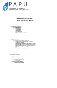 Contenido Programático Curso: Matemática Básico